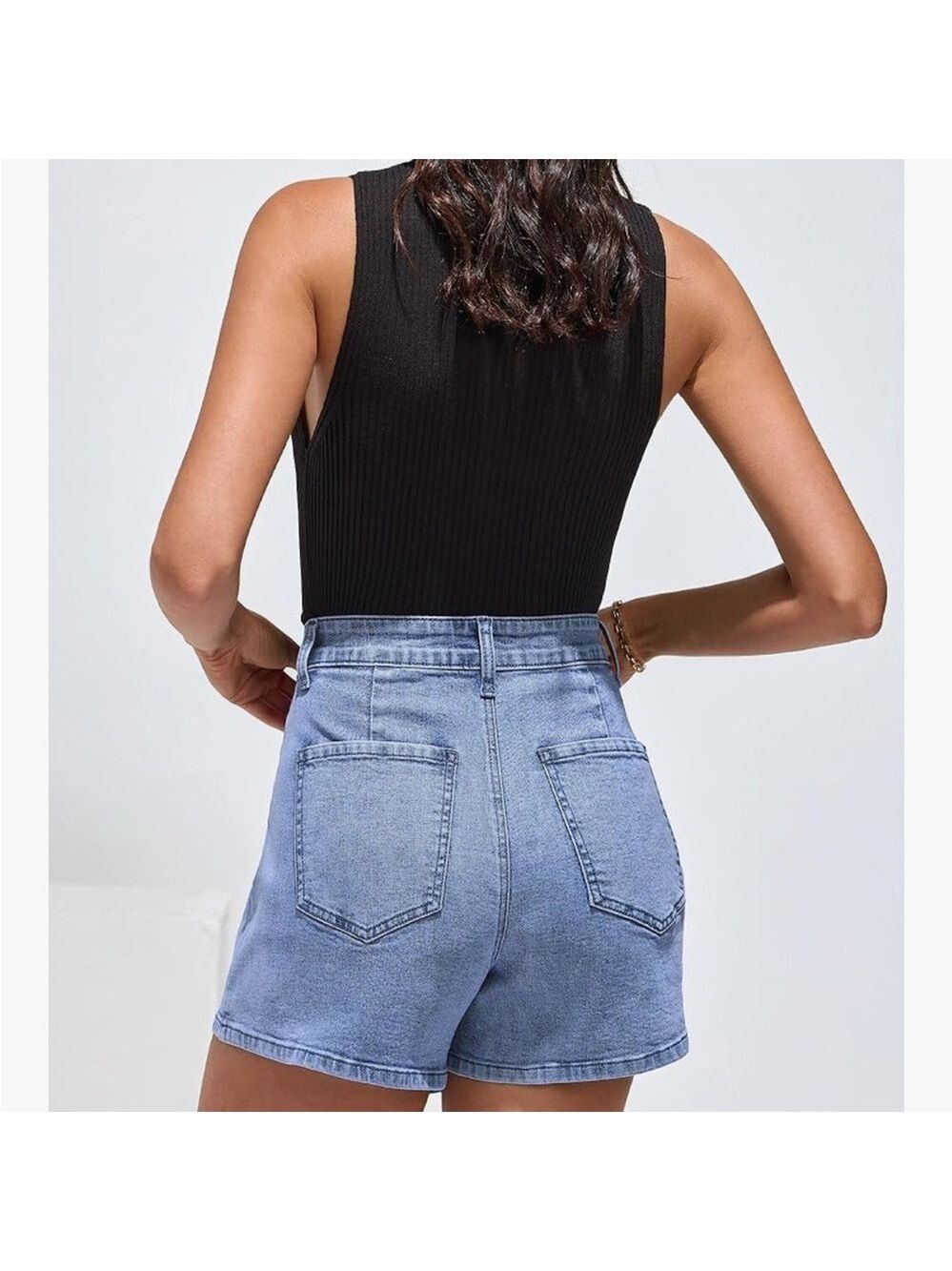Blue Denim Mini Skirt Short Stylish - Picture 3 of 9